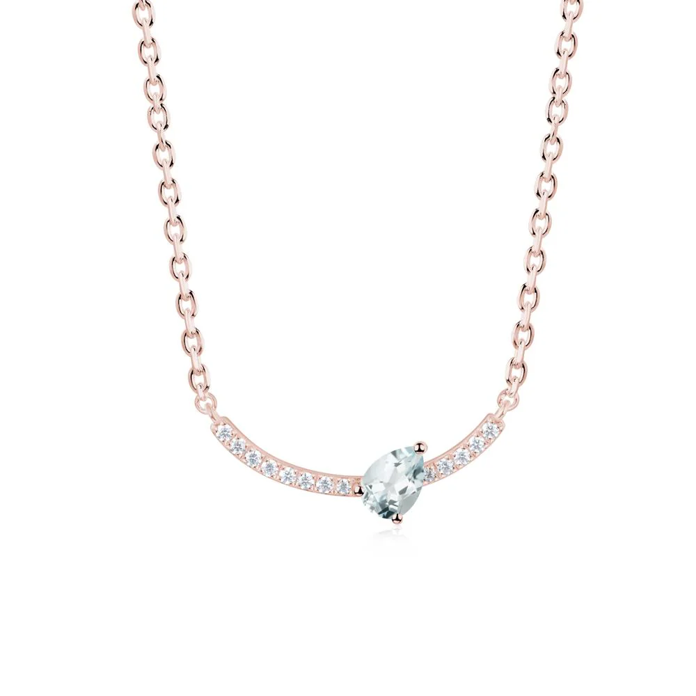 Teardrop Aquamarine Smile Necklace - Image 2