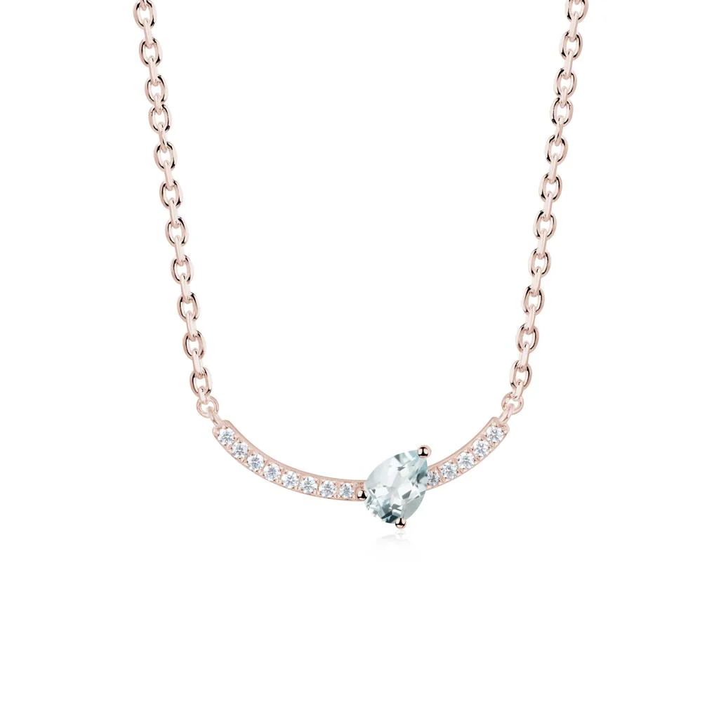 Teardrop Aquamarine Smile Necklace - Image 5