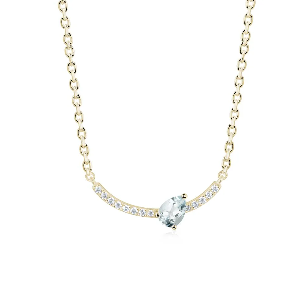 Teardrop Aquamarine Smile Necklace - Image 8