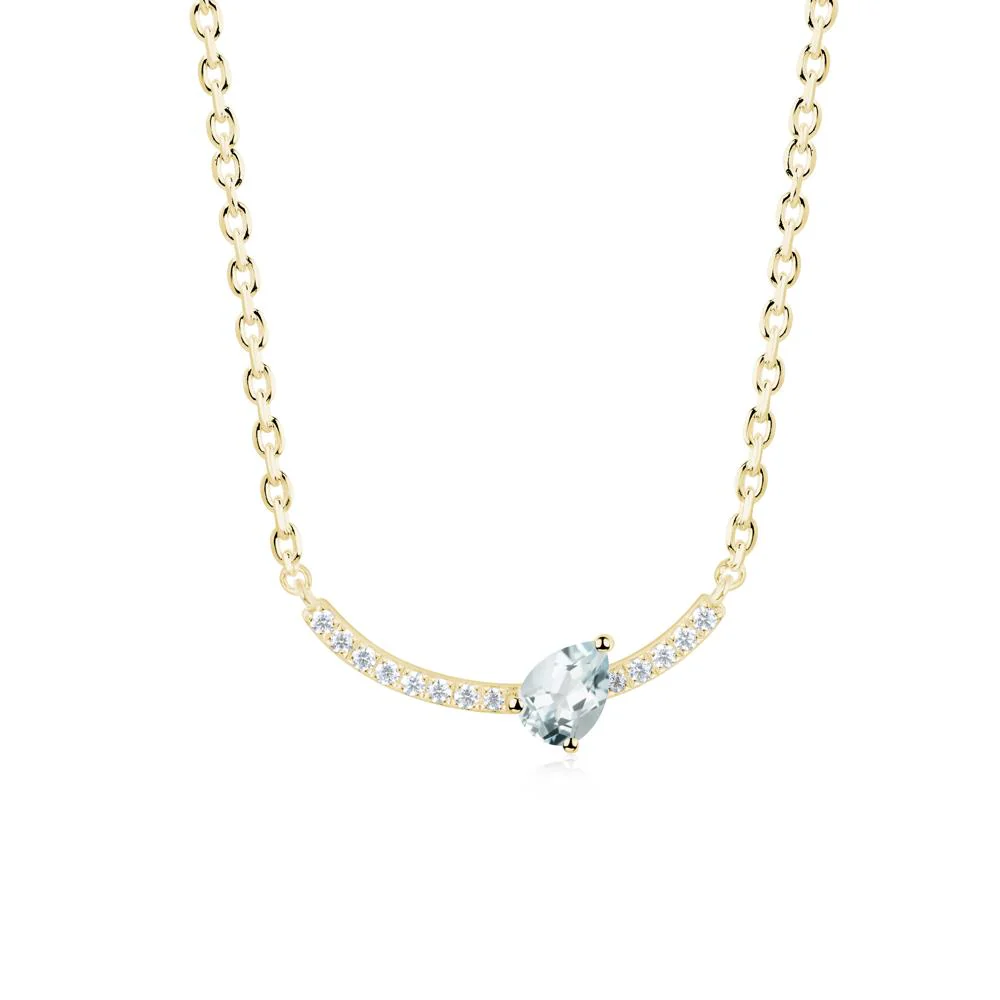 Teardrop Aquamarine Smile Necklace - Image 9