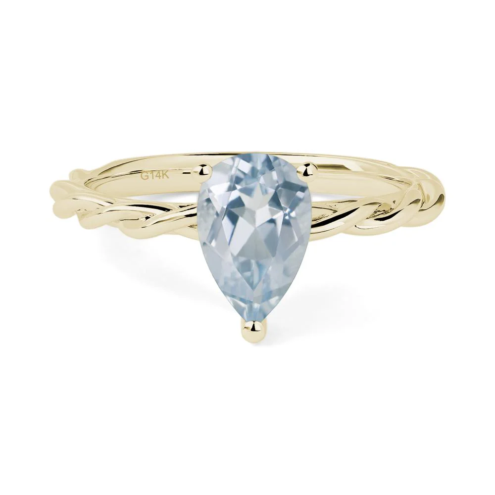 Aquamarine Rope Band Ring