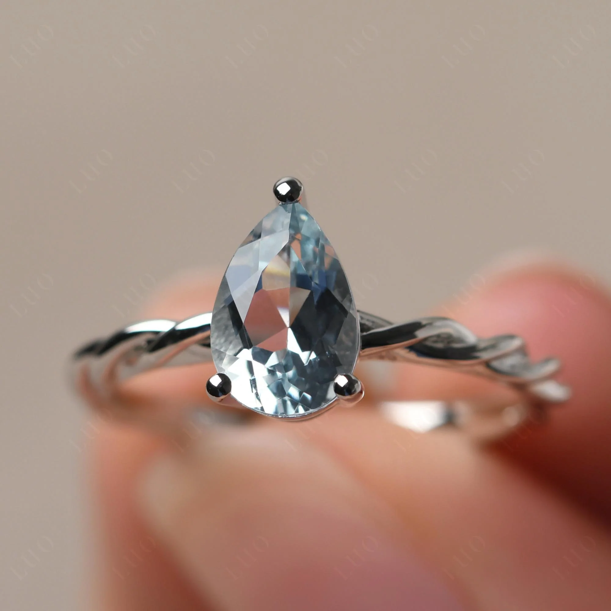Aquamarine Rope Band Ring - Image 10