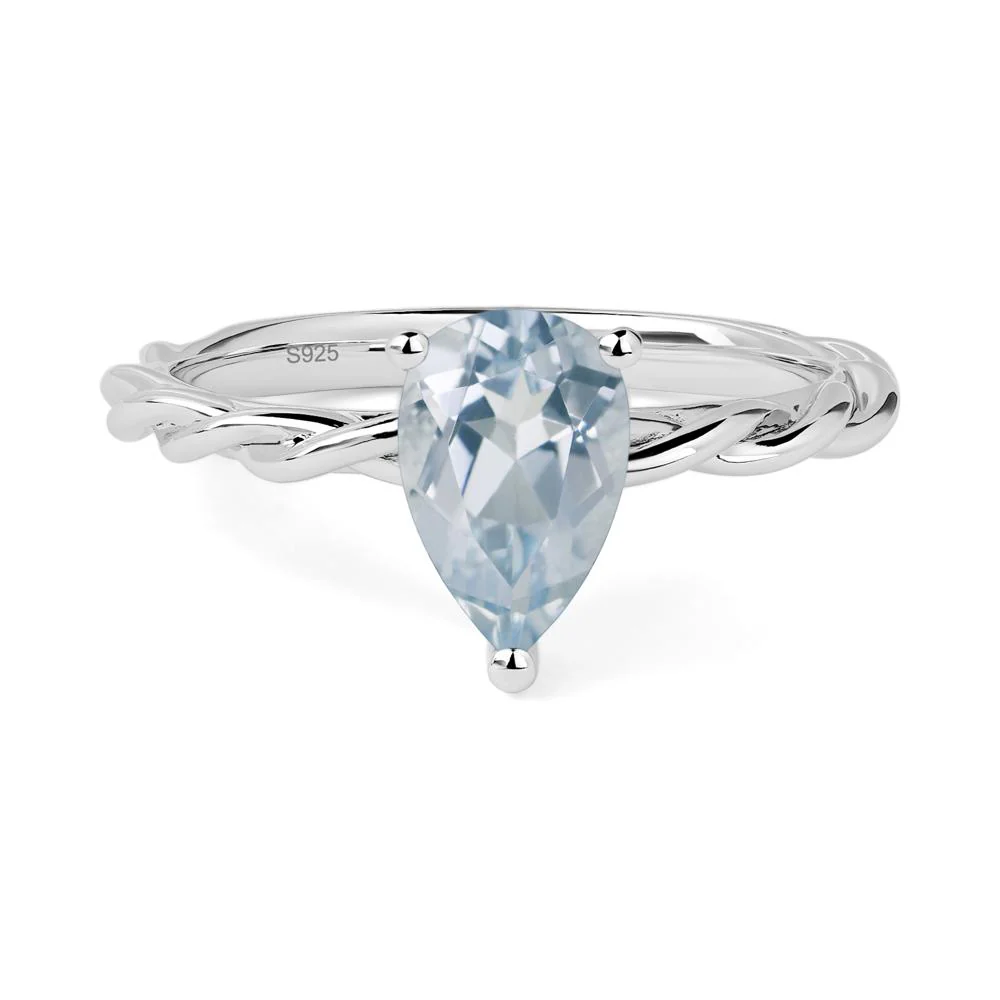 Aquamarine Rope Band Ring - Image 2