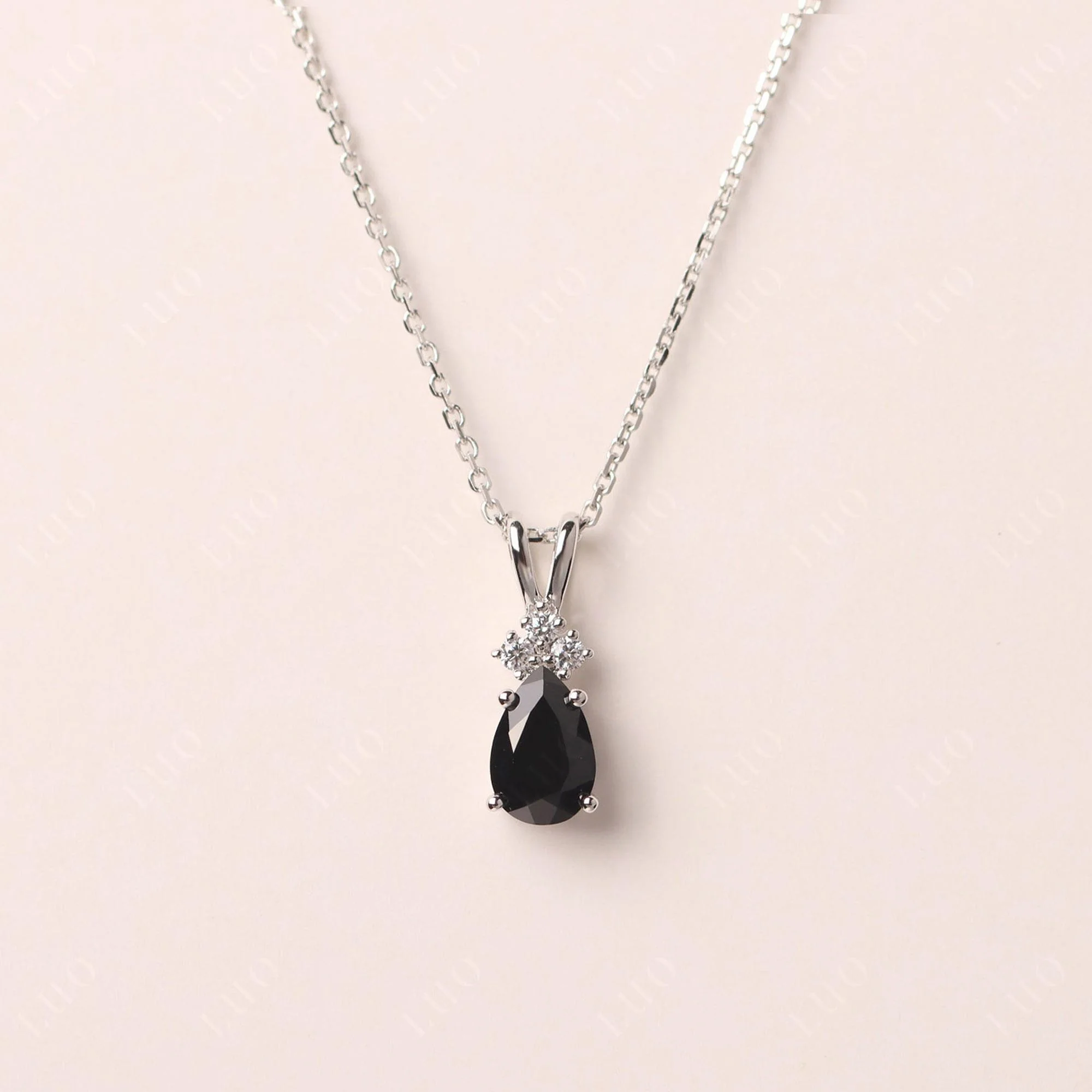 Pear Shaped Black Spinel Necklace - Image 10