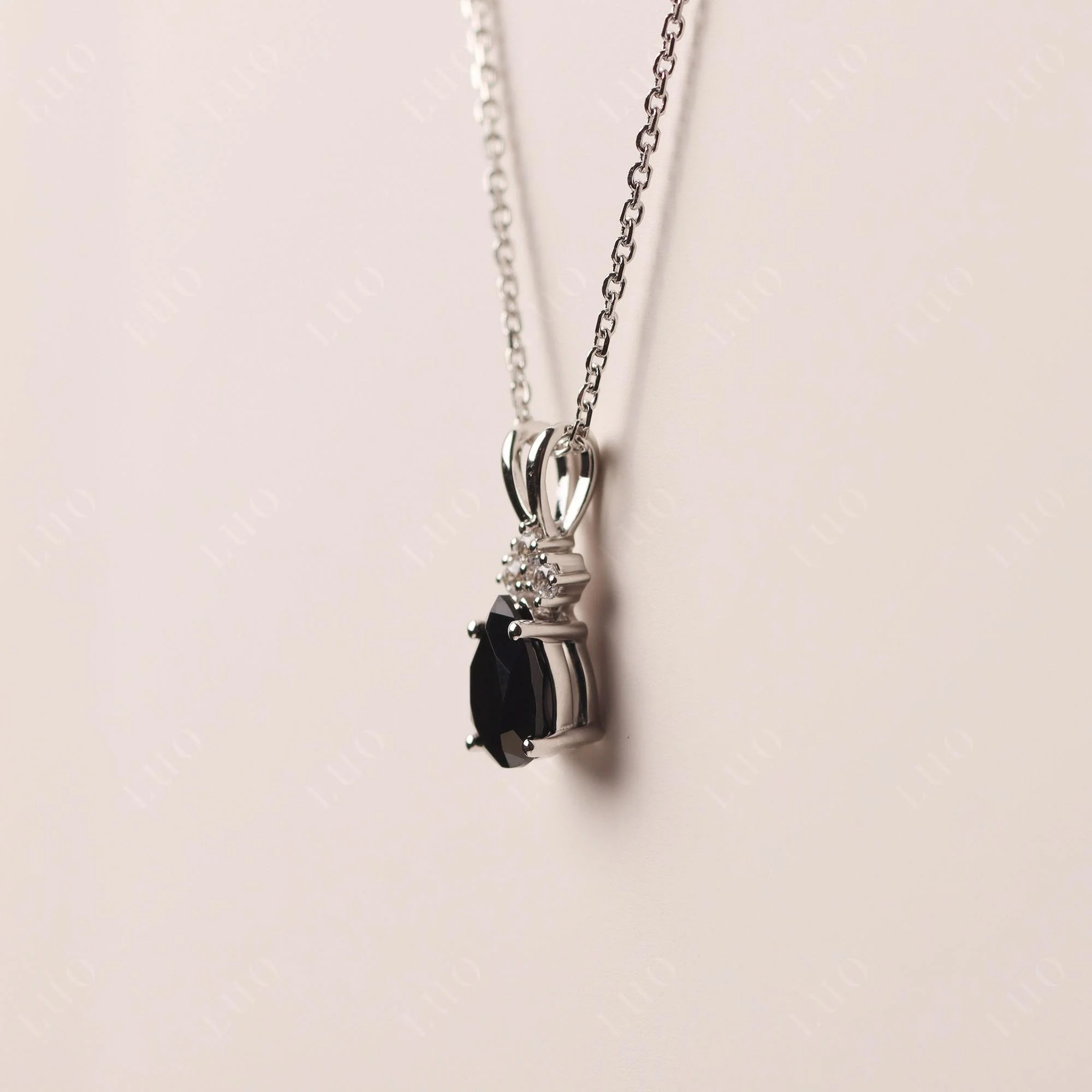 Pear Shaped Black Spinel Necklace - Image 11