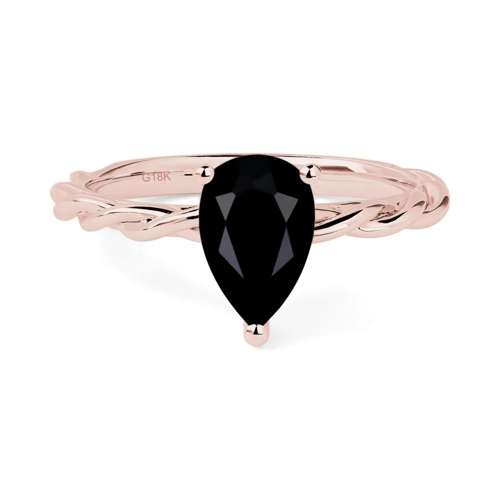 Black Spinel Twisted Rope Ring - Image 9
