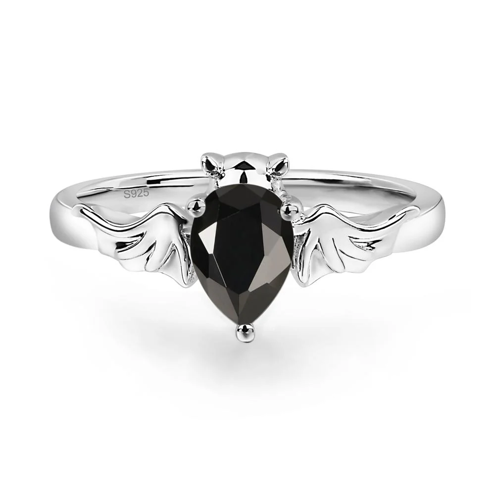 Black Spinel Bat Ring
