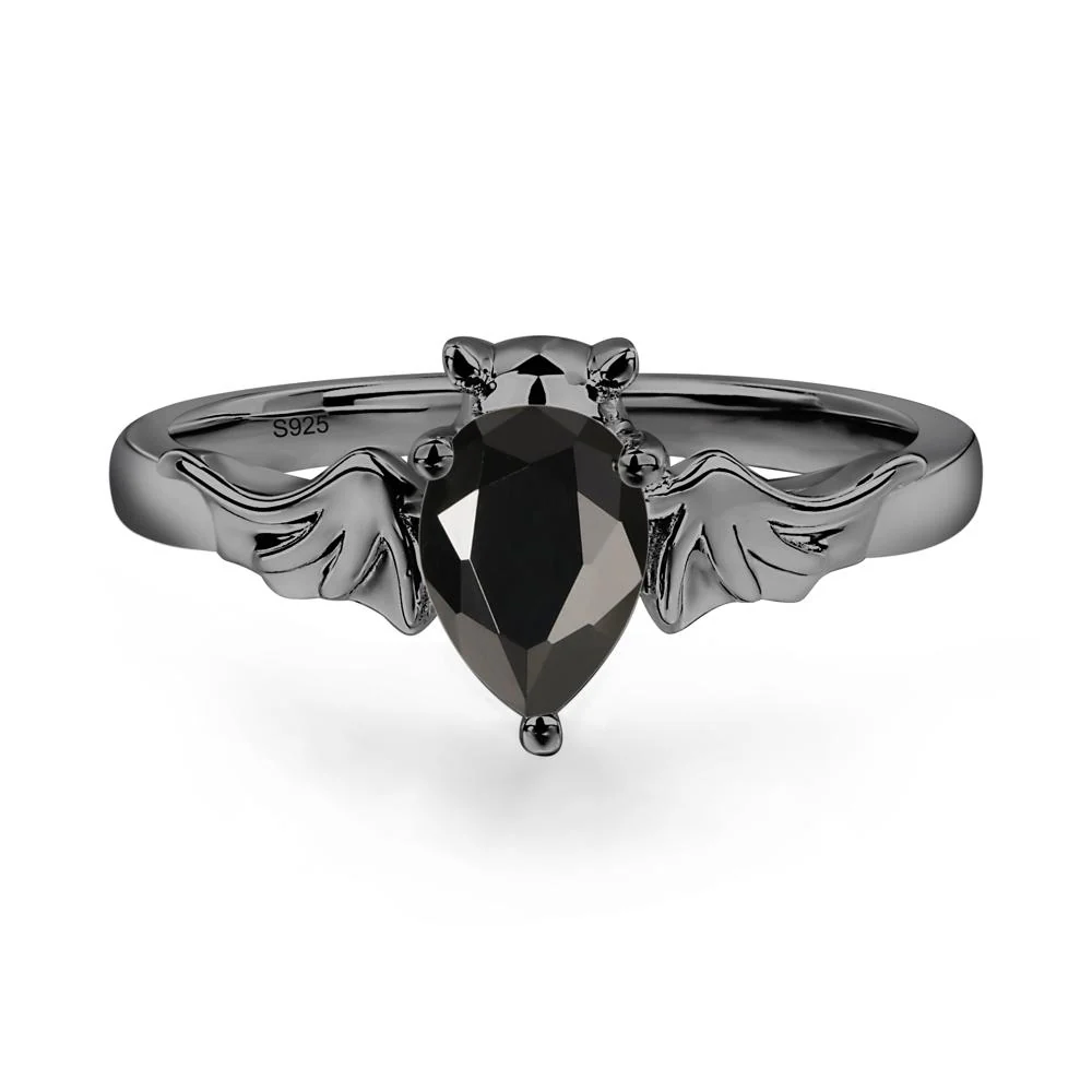 Black Spinel Bat Ring - Image 3