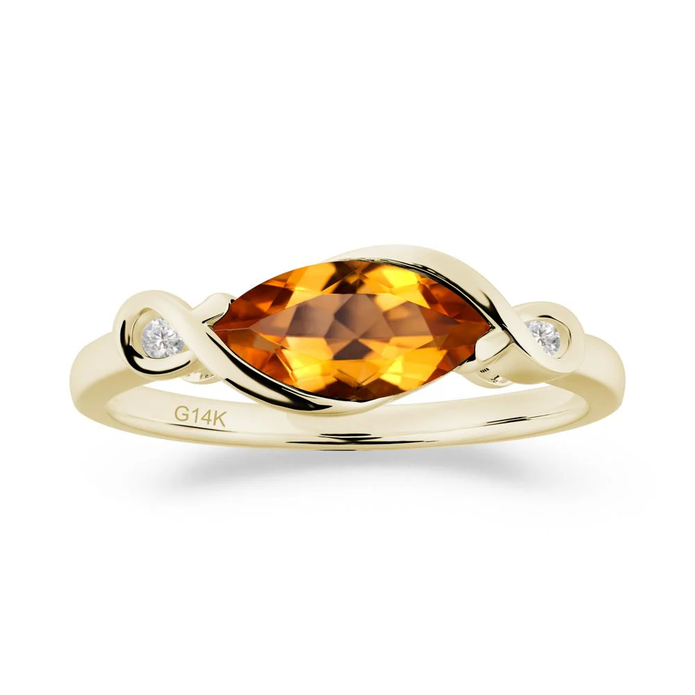 Teardrop Citrine Infinity Knot Ring