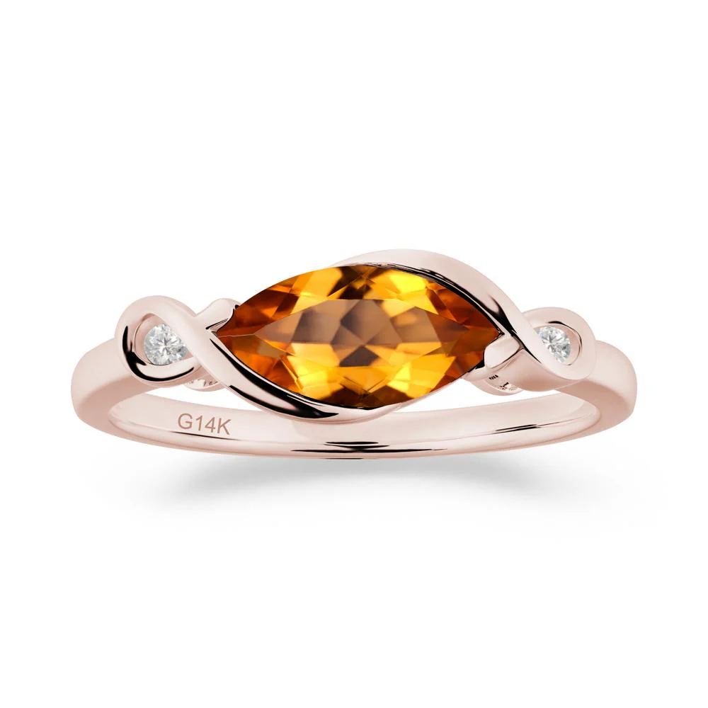 Teardrop Citrine Infinity Knot Ring - Image 8