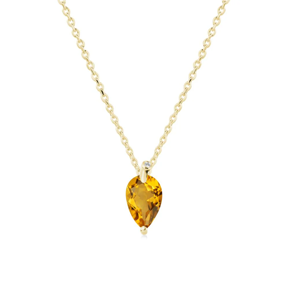 Teardrop Citrine Leaf Necklace - Image 6