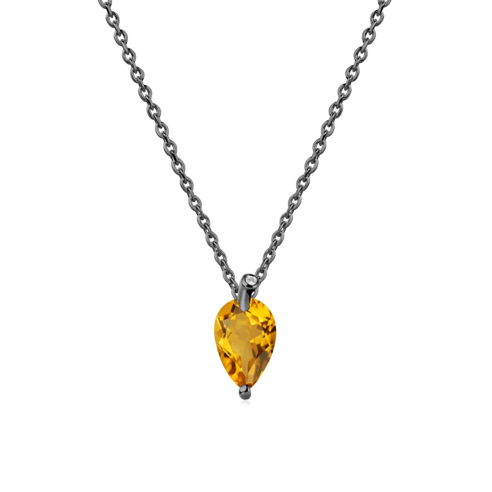 Teardrop Citrine Leaf Necklace - Image 7