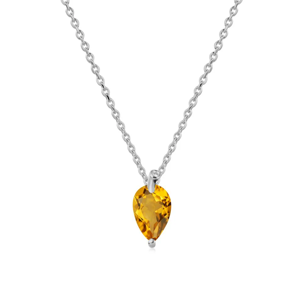 Teardrop Citrine Leaf Necklace - Image 8