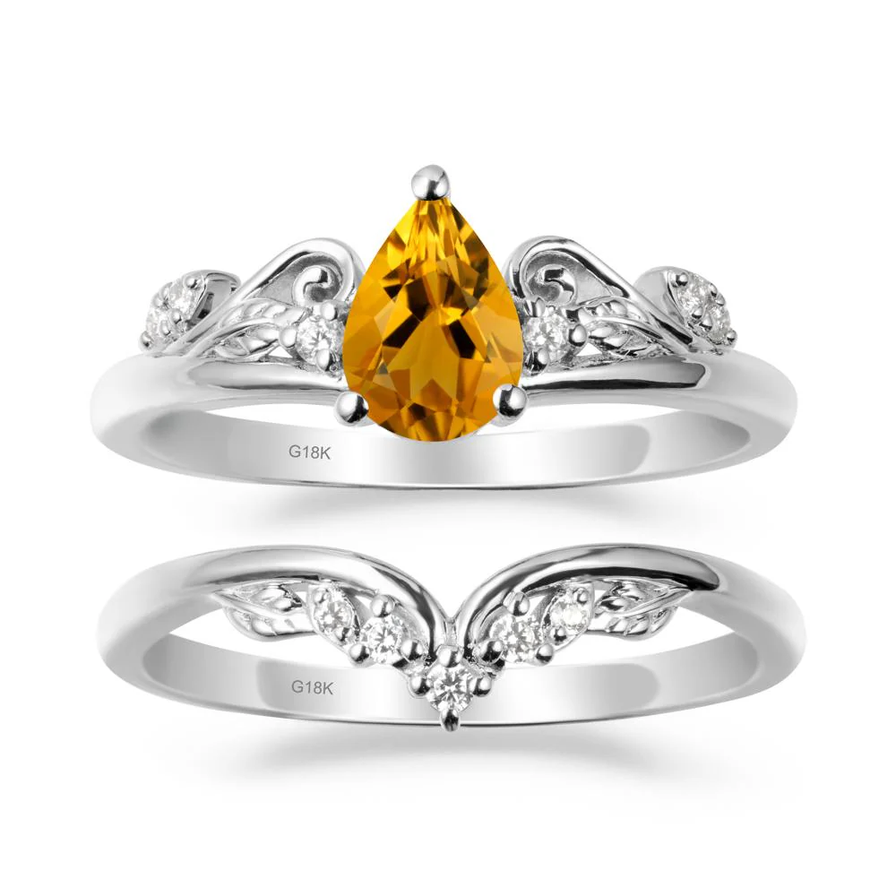 Teardrop Citrine Promise Ring Set - Image 5