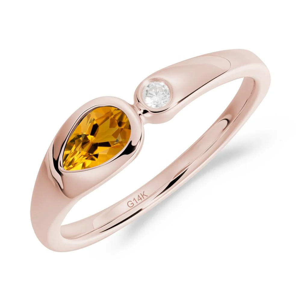 Teardrop Citrine Toi Et Moi Ring - Image 4