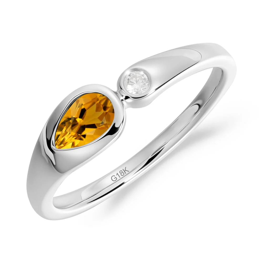 Teardrop Citrine Toi Et Moi Ring - Image 6