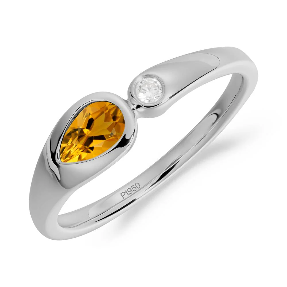 Teardrop Citrine Toi Et Moi Ring - Image 8