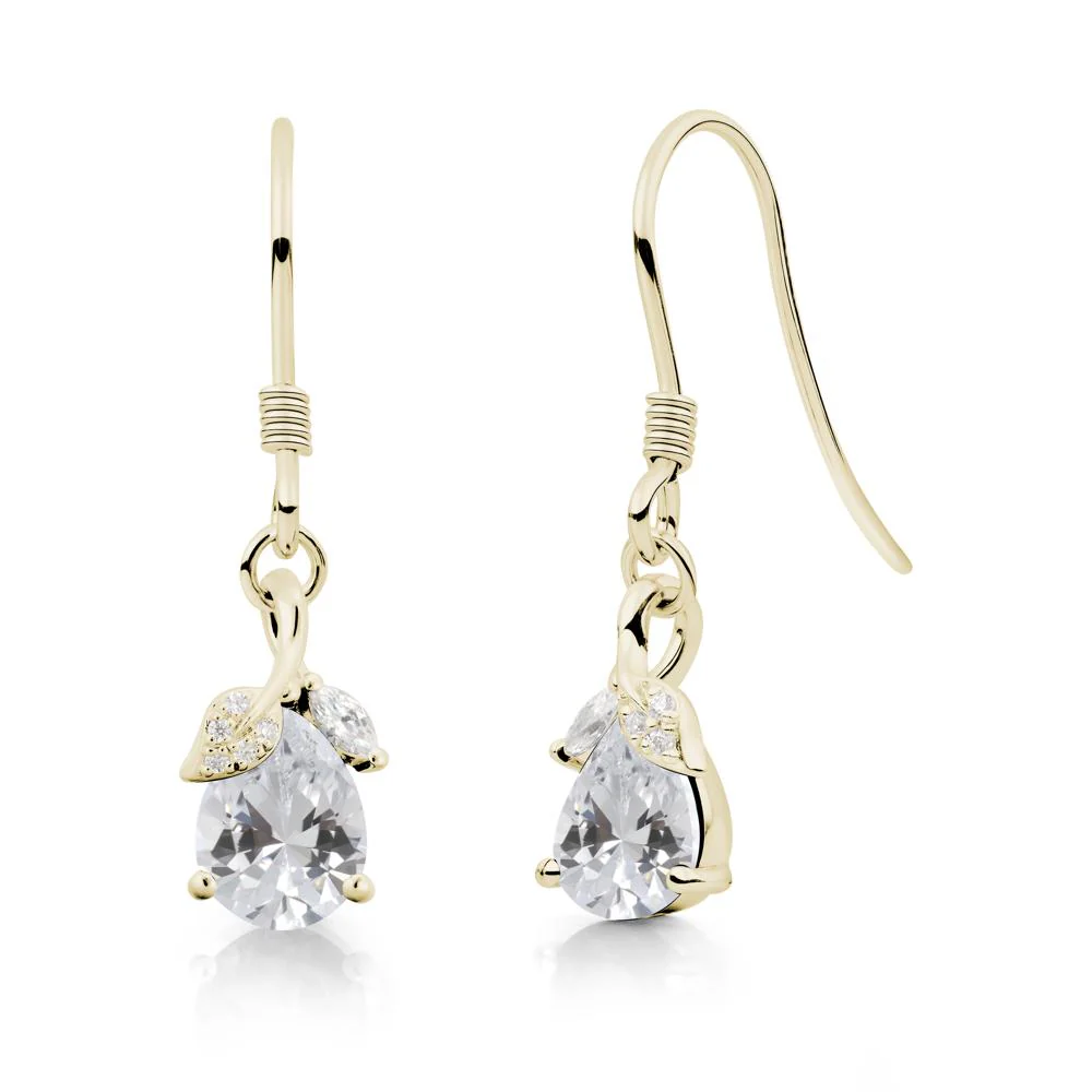 Teardrop Cubic Zirconia French Hook Earrings - Image 3