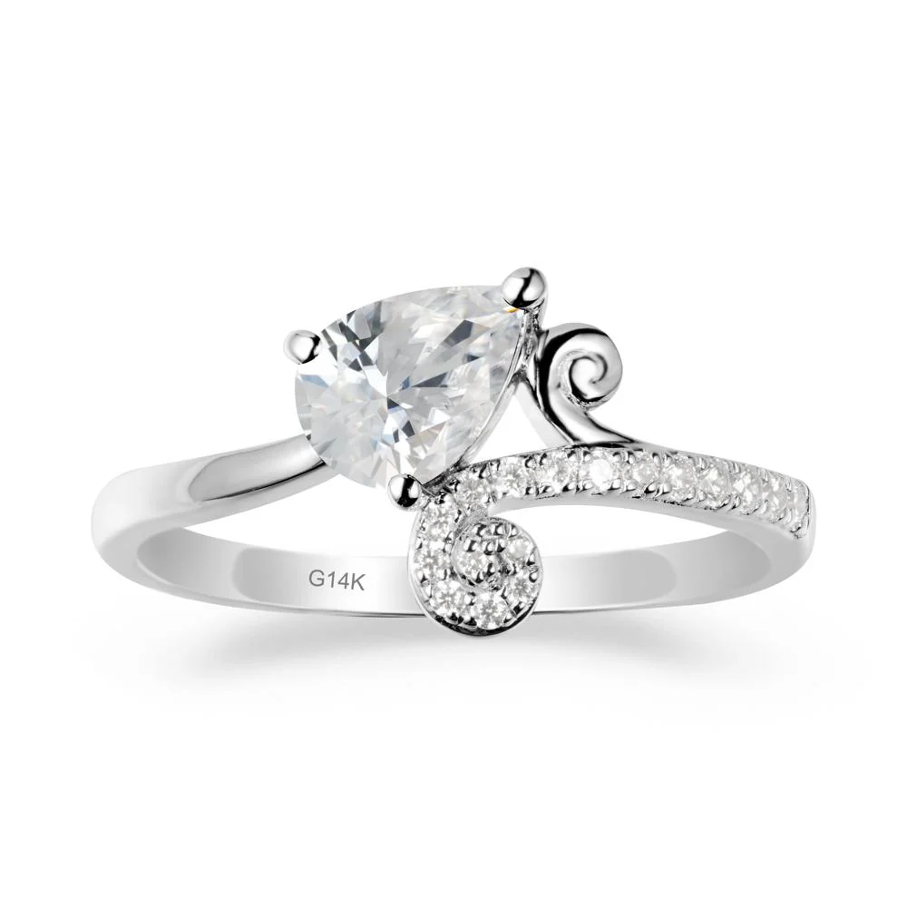 Teardrop Cubic Zirconia Swirl Ring - Image 3