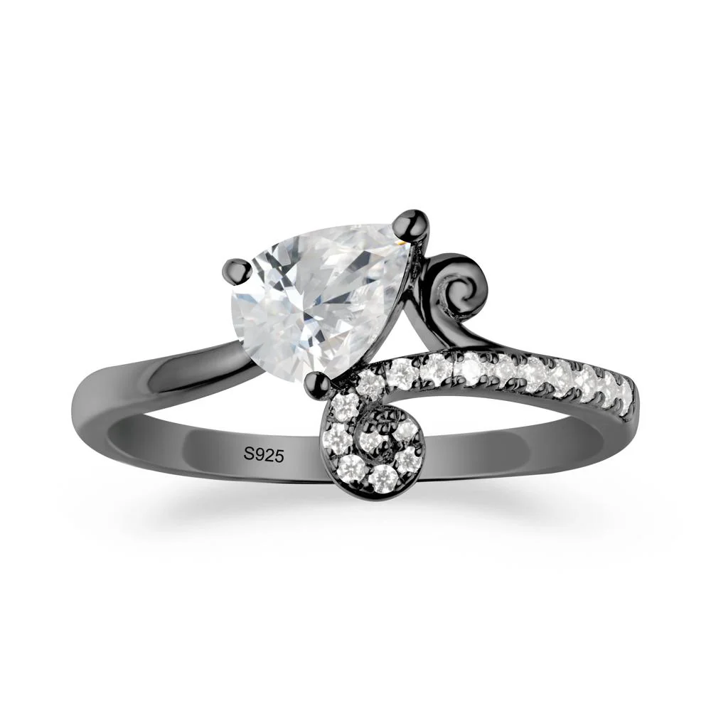 Teardrop Cubic Zirconia Swirl Ring - Image 8