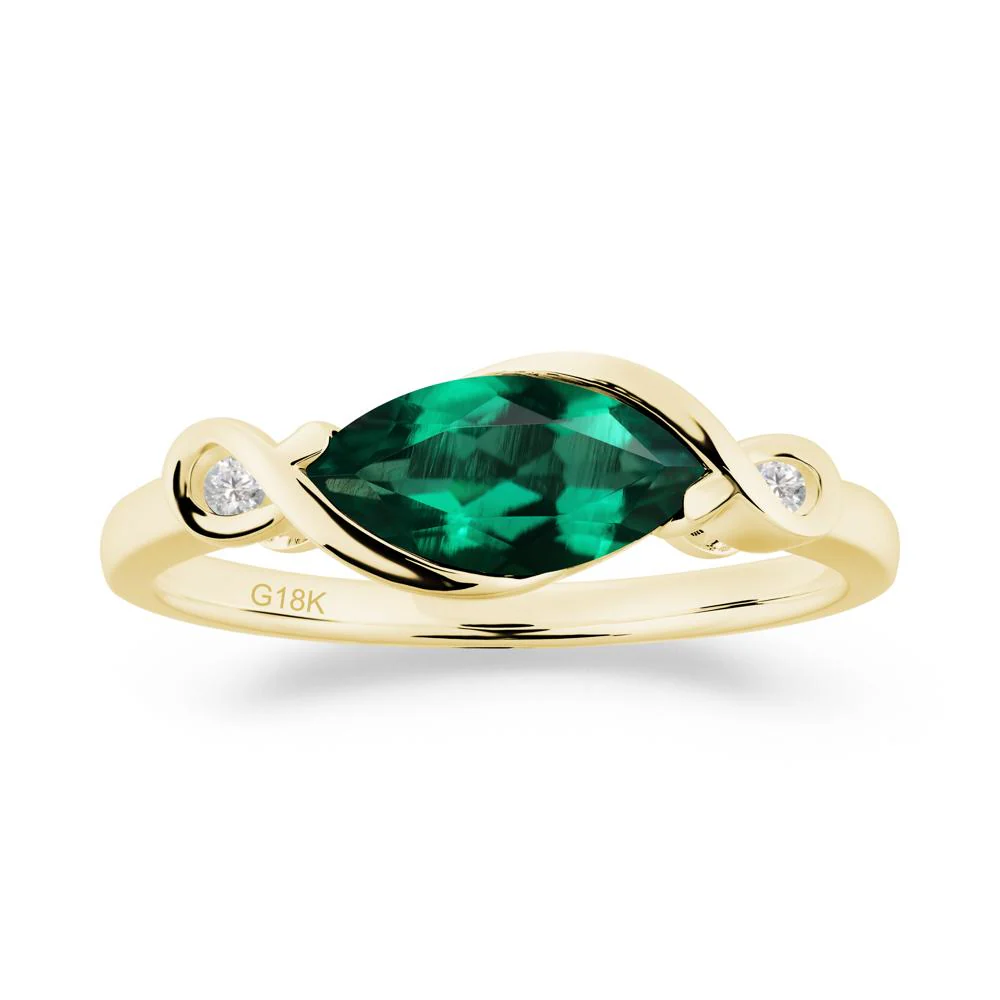 Teardrop Emerald Infinity Knot Ring - Image 3