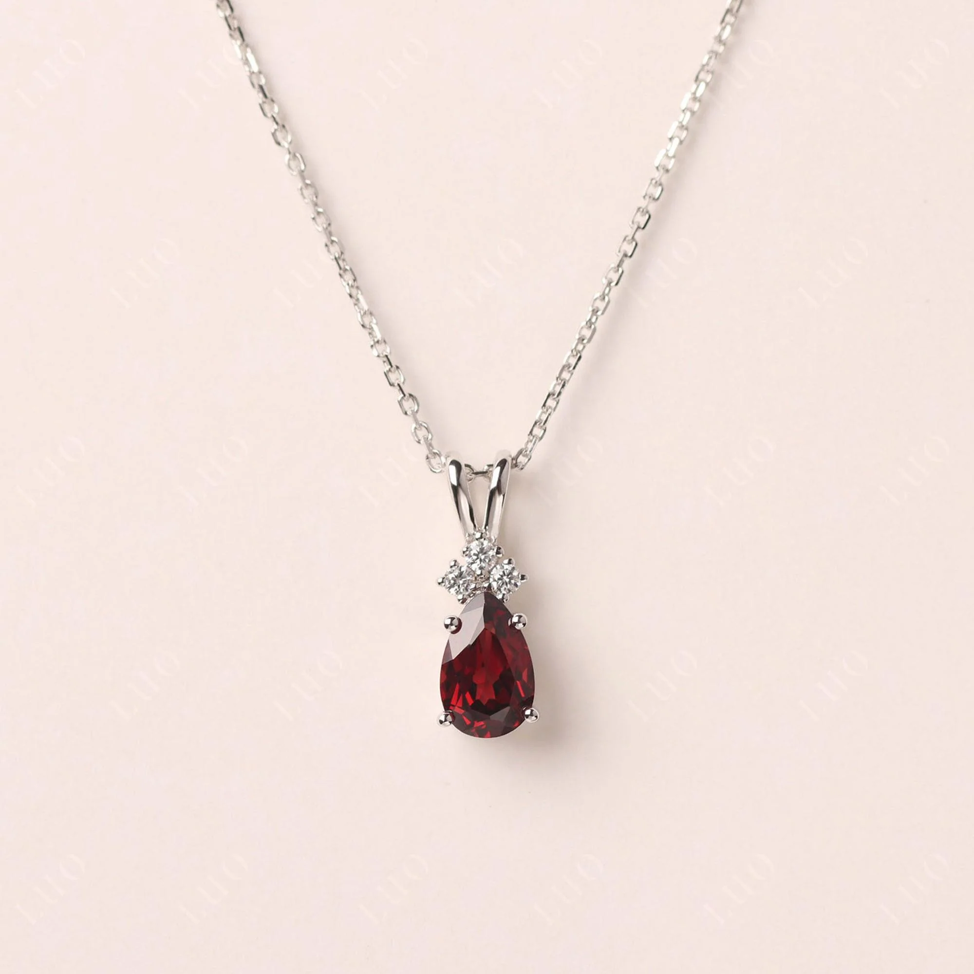 Pear Shaped Garnet Necklace - Image 10