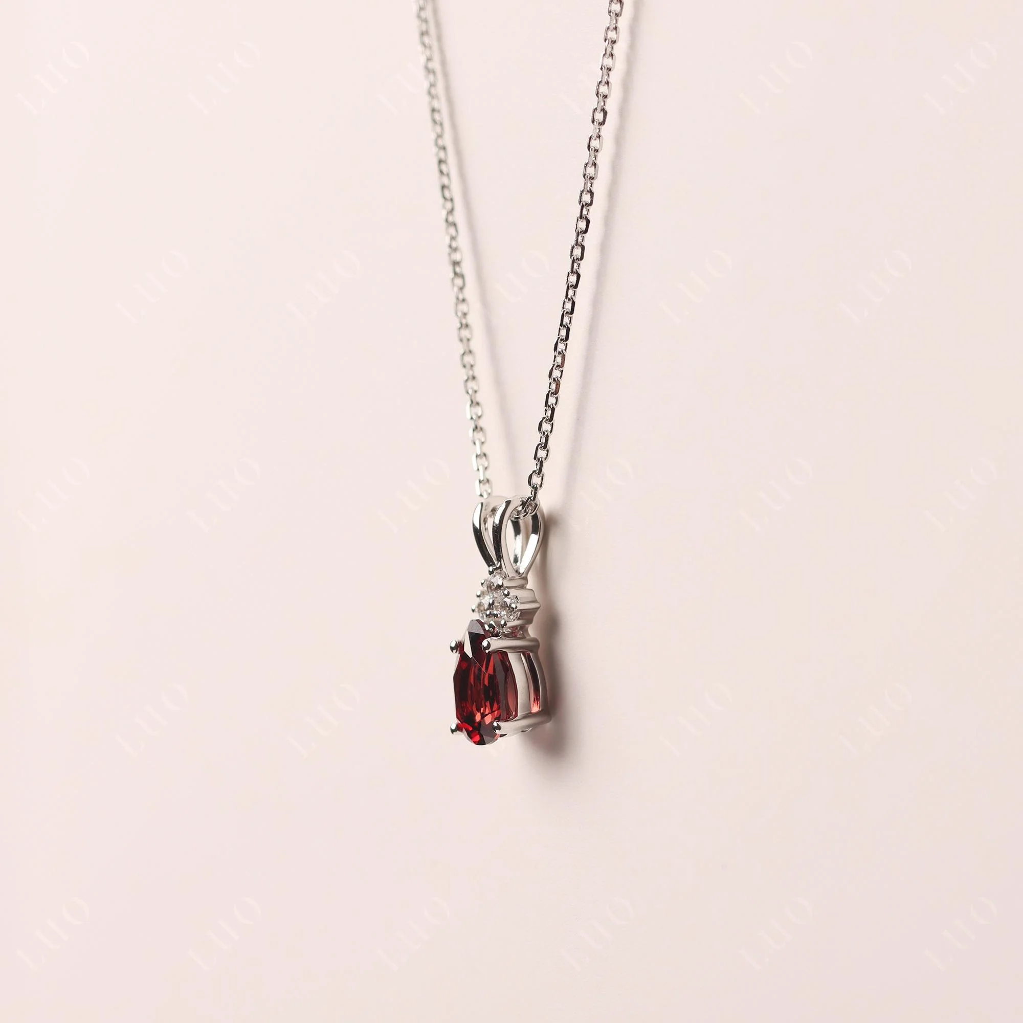 Pear Shaped Garnet Necklace - Image 11