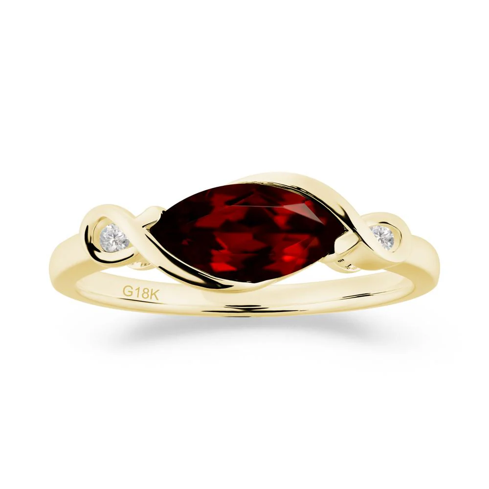 Teardrop Garnet Pave Bow Ring - Image 5