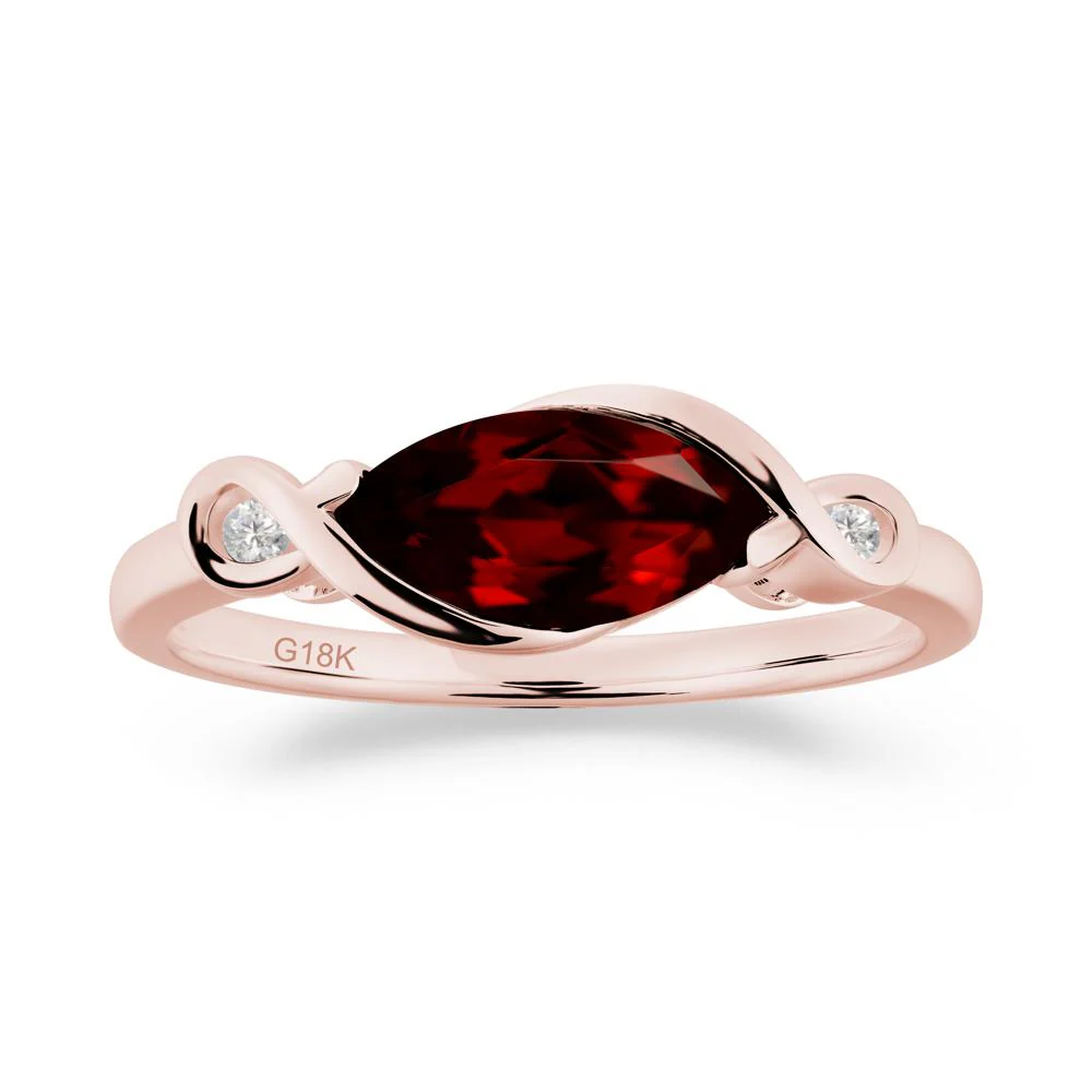 Teardrop Garnet Pave Bow Ring - Image 7