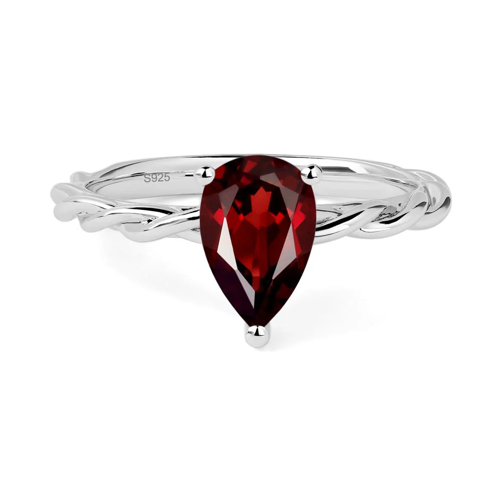 Garnet Rope Band Ring