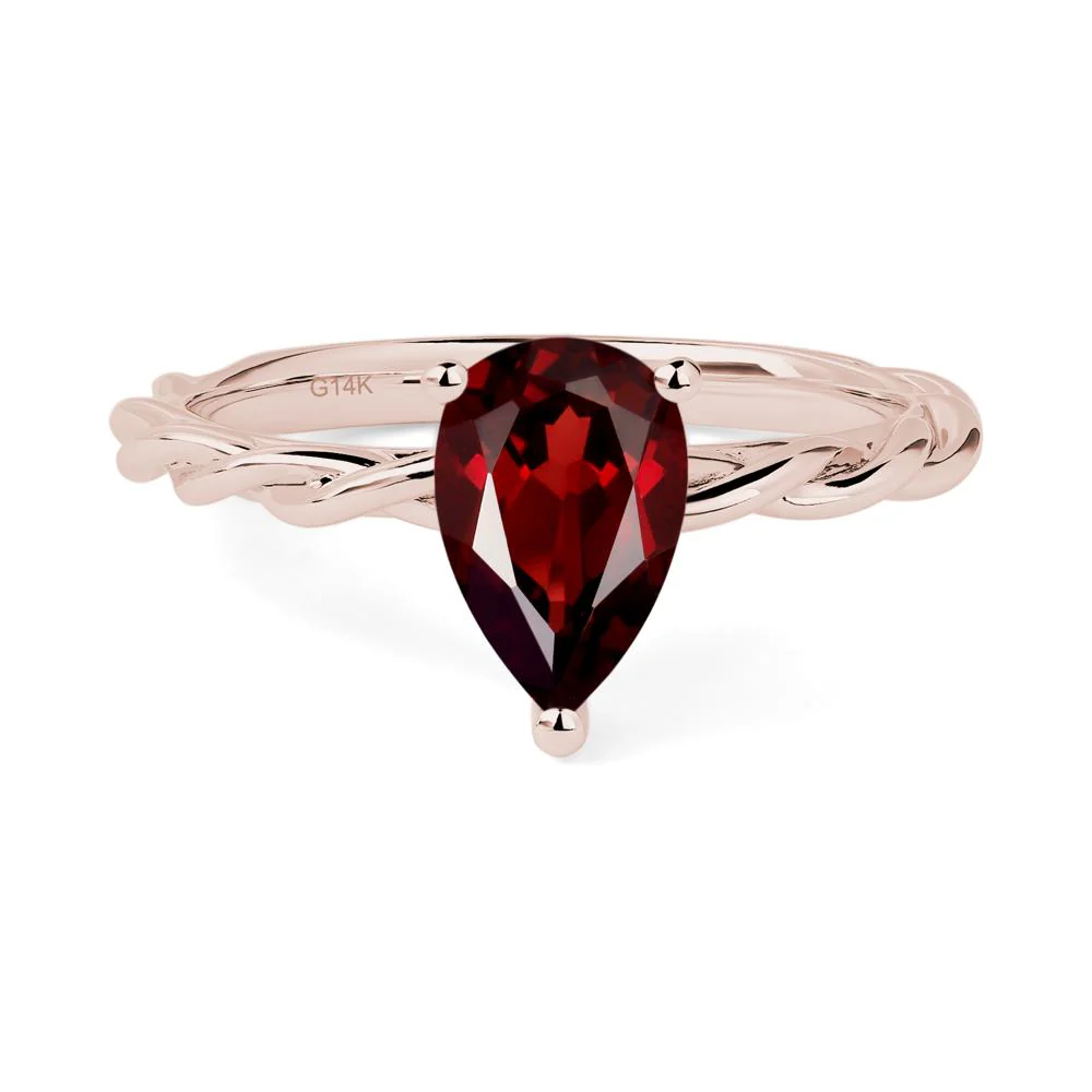 Garnet Rope Band Ring - Image 5