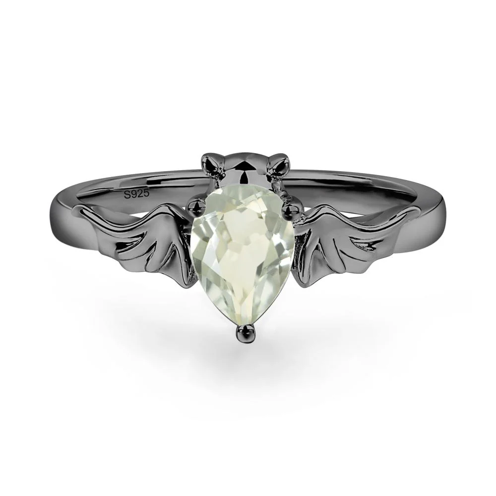 Green Amethyst Gothic Promise Ring