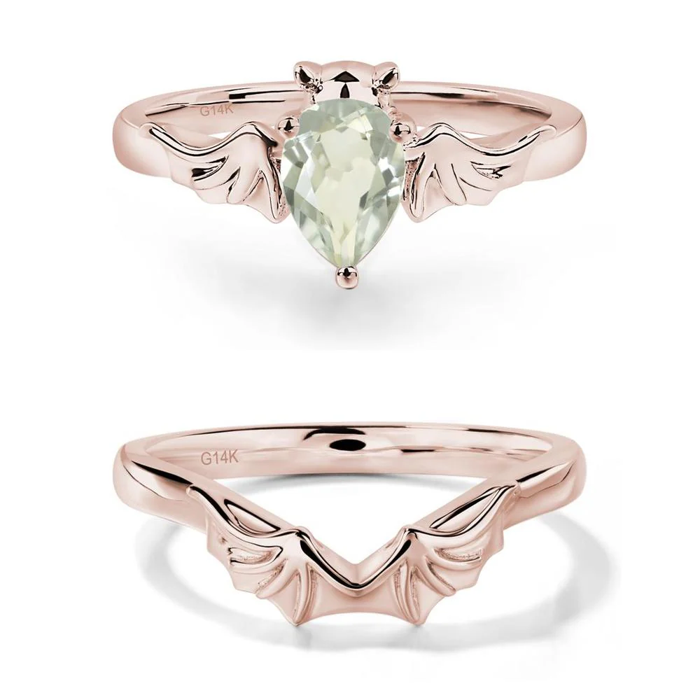 Green Amethyst Gothic Promise Ring - Image 11
