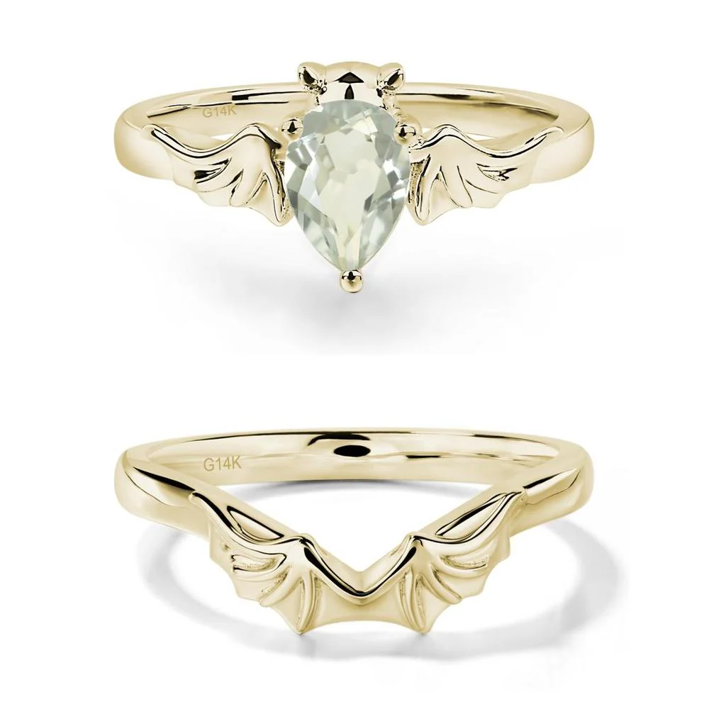 Green Amethyst Gothic Promise Ring - Image 15