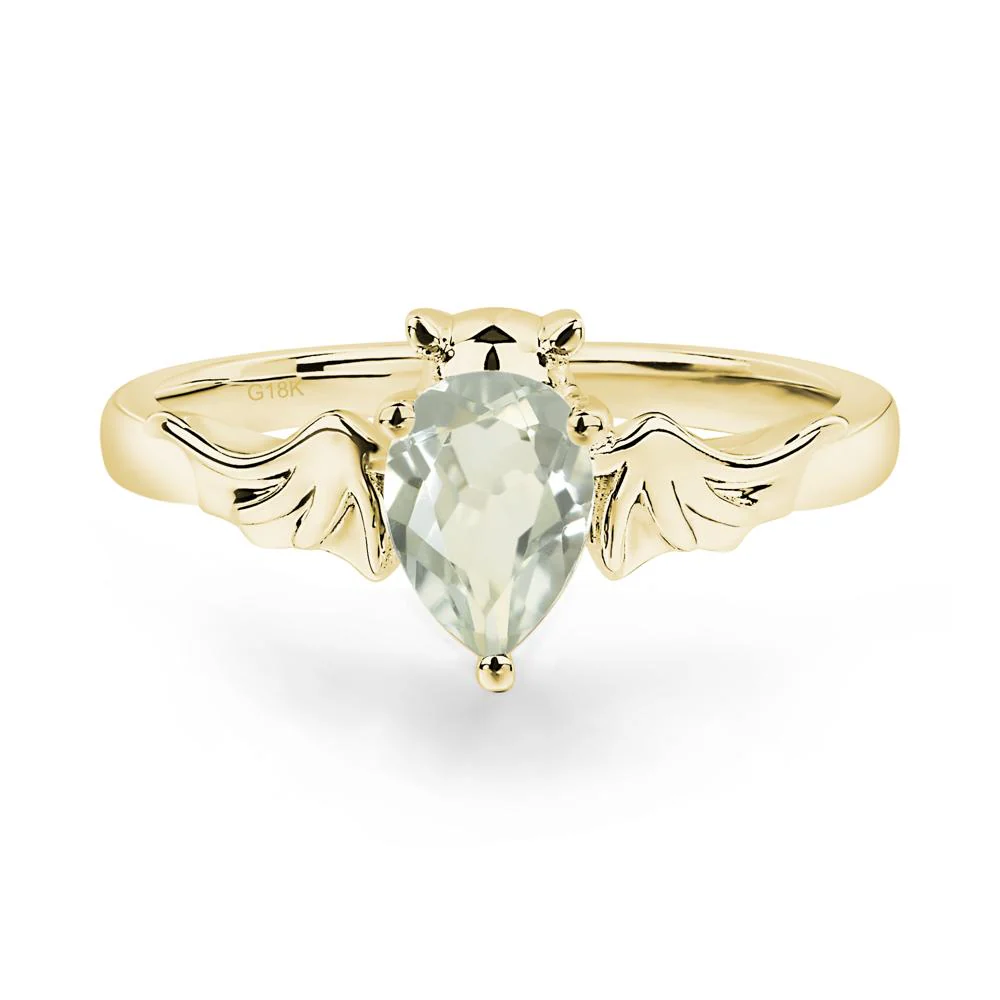 Green Amethyst Gothic Promise Ring - Image 3