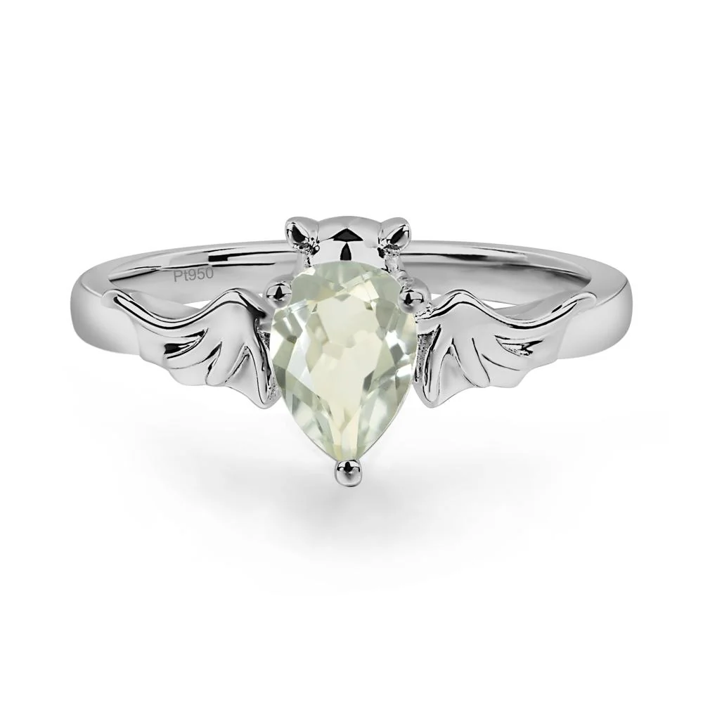 Green Amethyst Gothic Promise Ring - Image 5