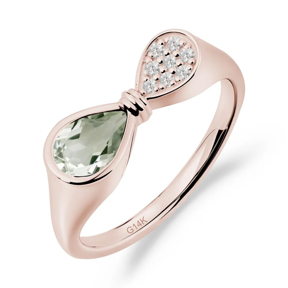 Teardrop Green Amethyst Infinity Knot Ring - Image 8