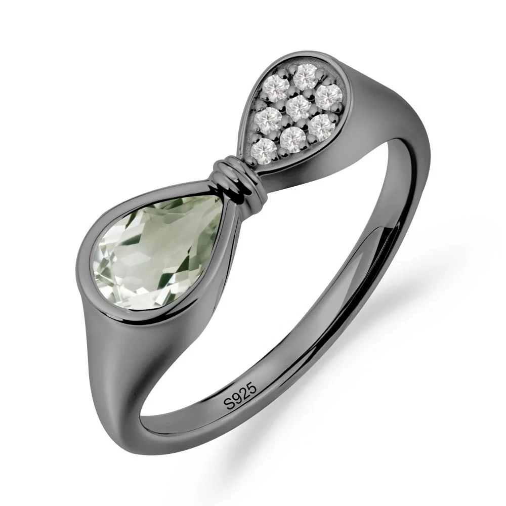 Teardrop Green Amethyst Infinity Knot Ring - Image 9