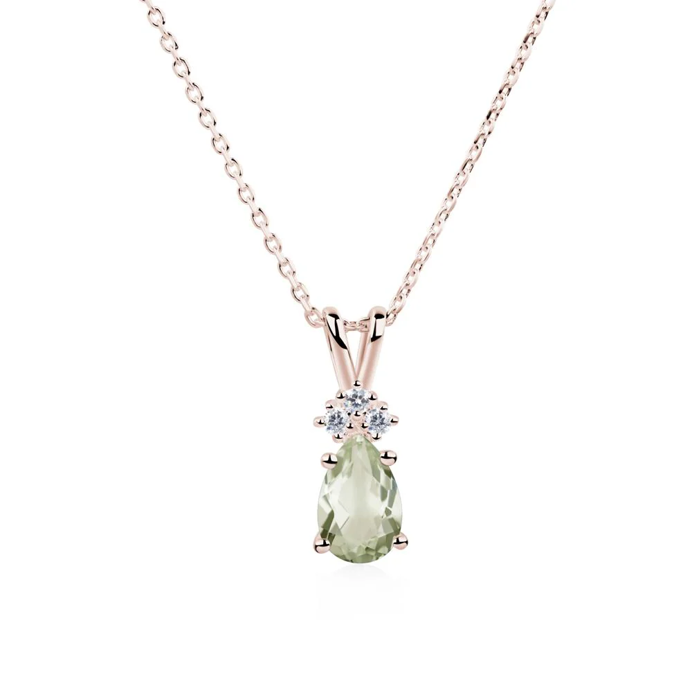 Pear Shaped Green Amethyst Necklace - Image 5