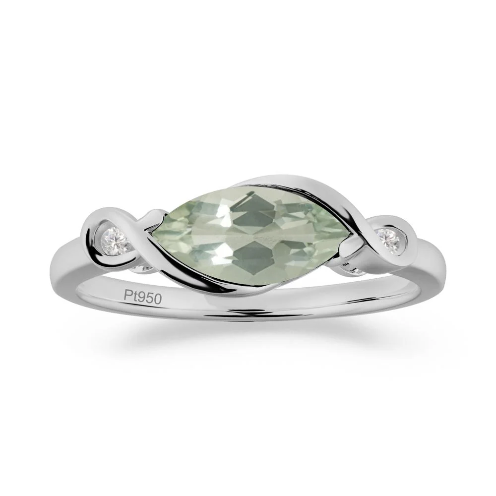 Teardrop Green Amethyst Pave Bow Ring - Image 7