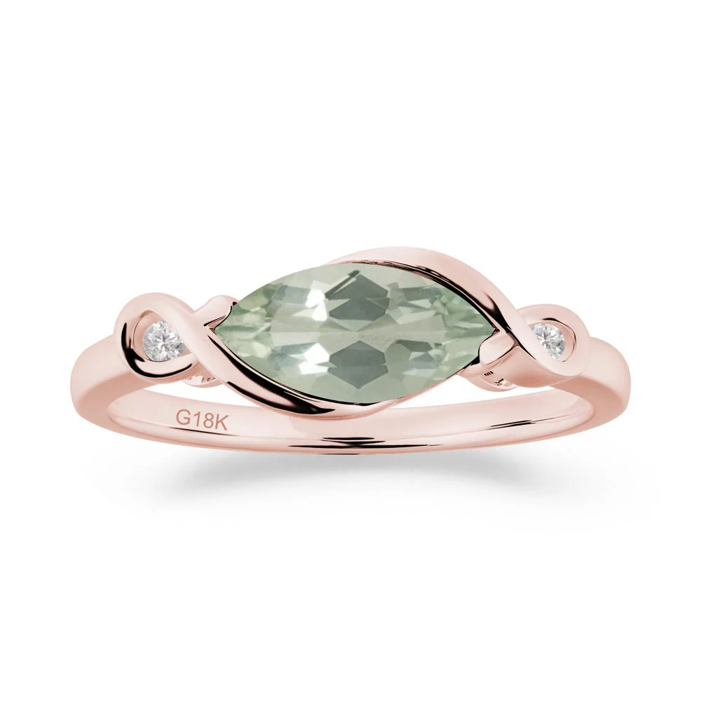 Teardrop Green Amethyst Pave Bow Ring - Image 9
