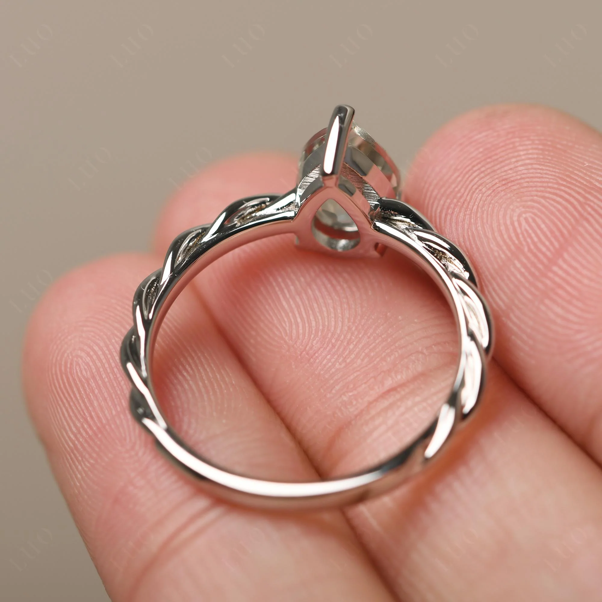 Green Amethyst Twisted Rope Ring - Image 12