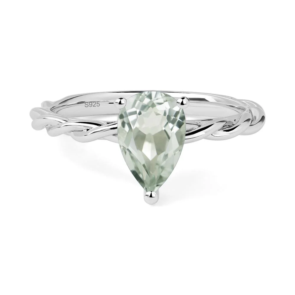 Green Amethyst Twisted Rope Ring - Image 2