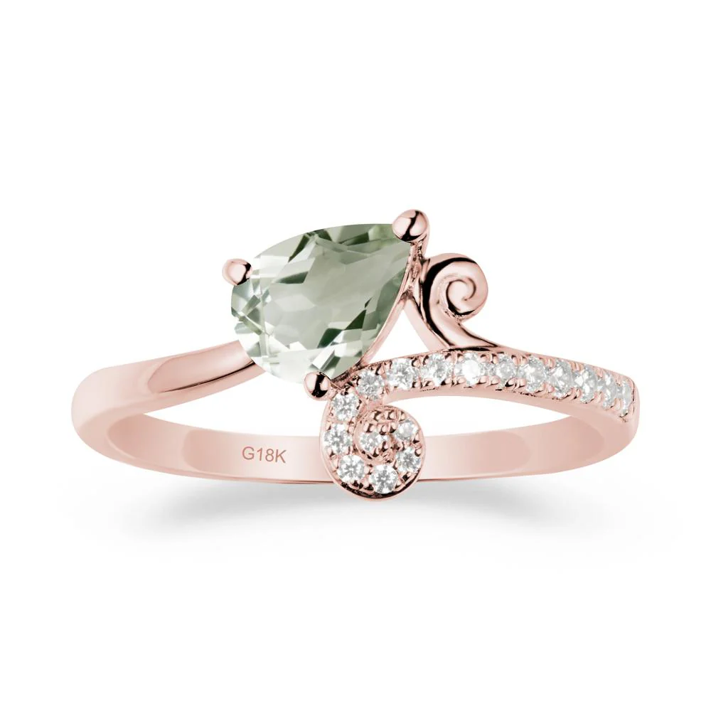 Teardrop Green Amethyst Swirl Ring - Image 4