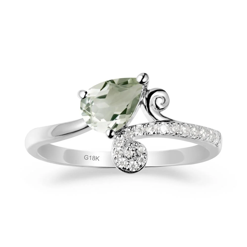 Teardrop Green Amethyst Swirl Ring - Image 5