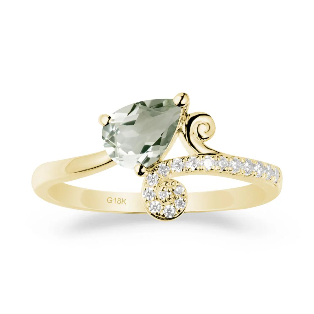 Teardrop Green Amethyst Swirl Ring - Image 6