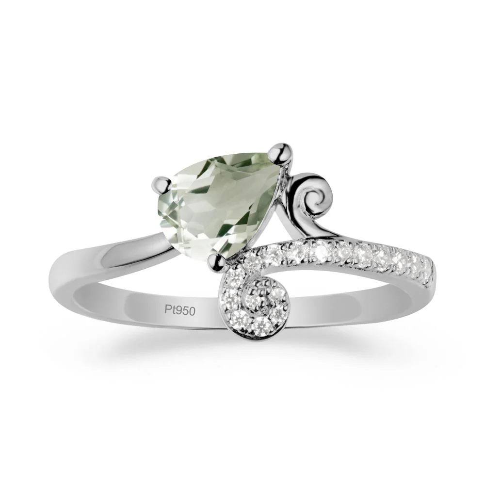 Teardrop Green Amethyst Swirl Ring - Image 8
