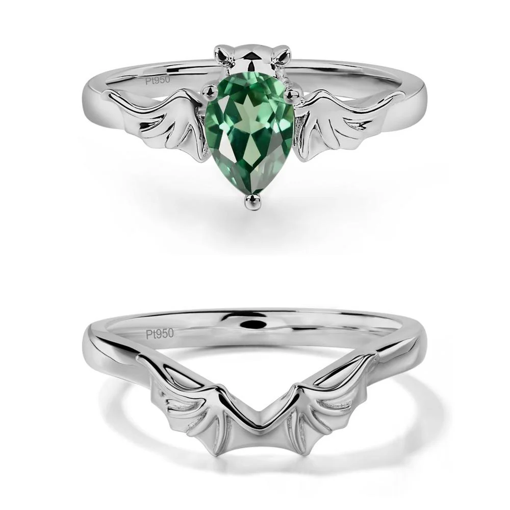 Green Sapphire Bat Engagement Ring - Image 25