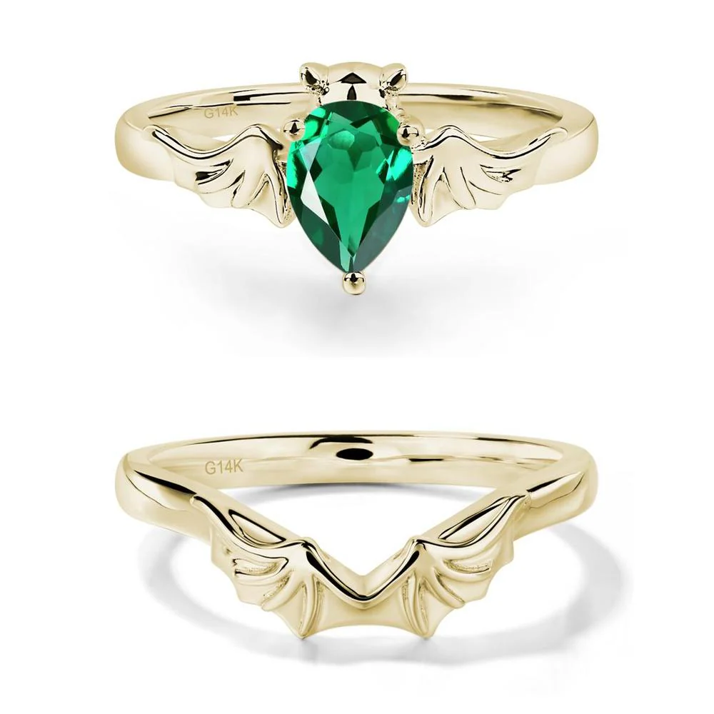 Emerald Bat Engagement Ring - Image 15