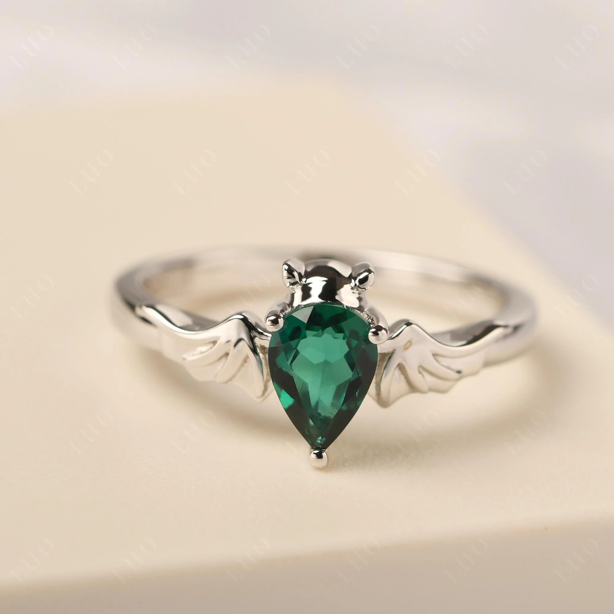 Emerald Bat Engagement Ring - Image 29